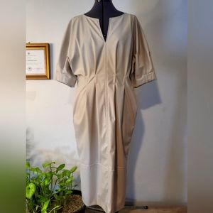 Prologue vegan leather dress size LG, off white/cream